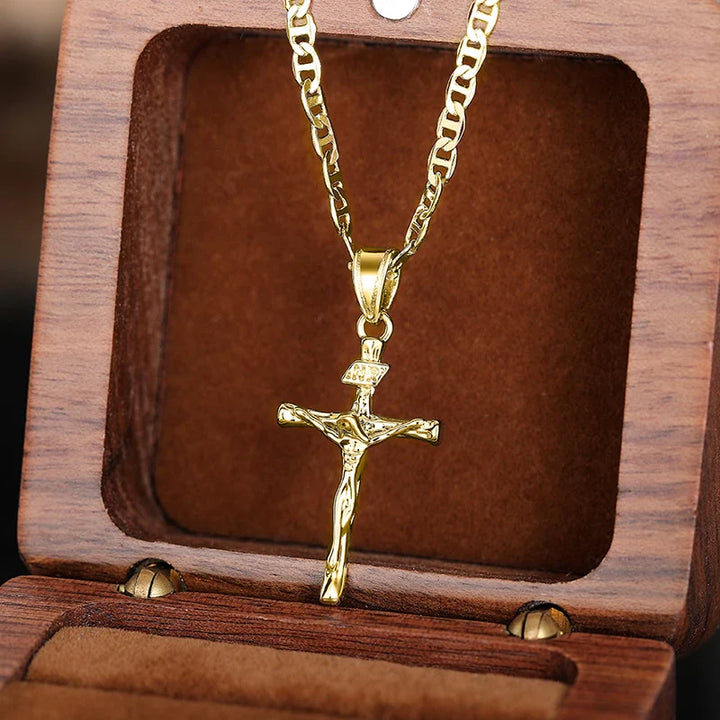 Bayford - Collana con ciondolo a croce scintillante