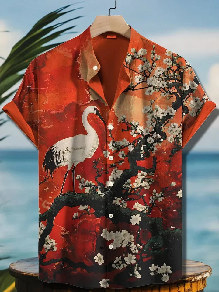Ulric - Camicia a bottoni con stampa a tema costiero