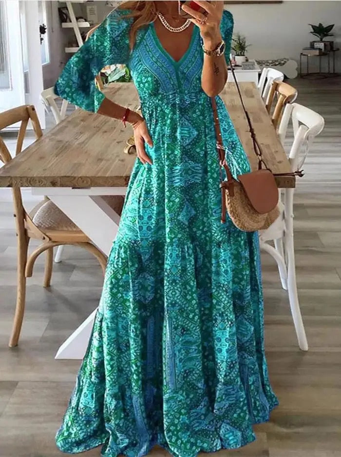 Ysavelle - Abito boho effetto soft-touch