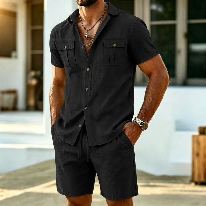 Baird - Coordinato camicia e shorts in lino