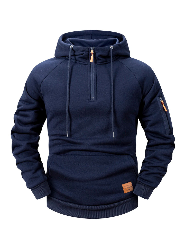 Quenford - Felpa con zip morbida al tatto