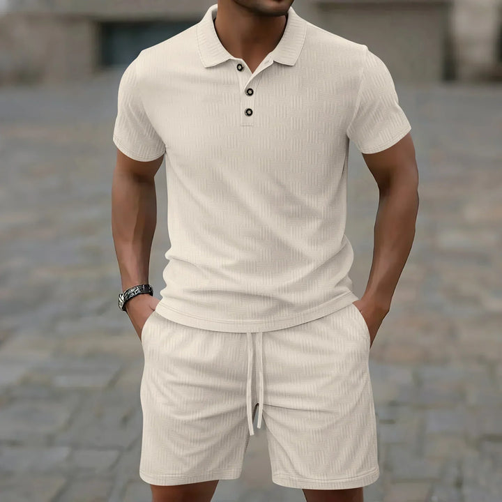 Pryce - Coordinato polo e shorts leggeri da uomo