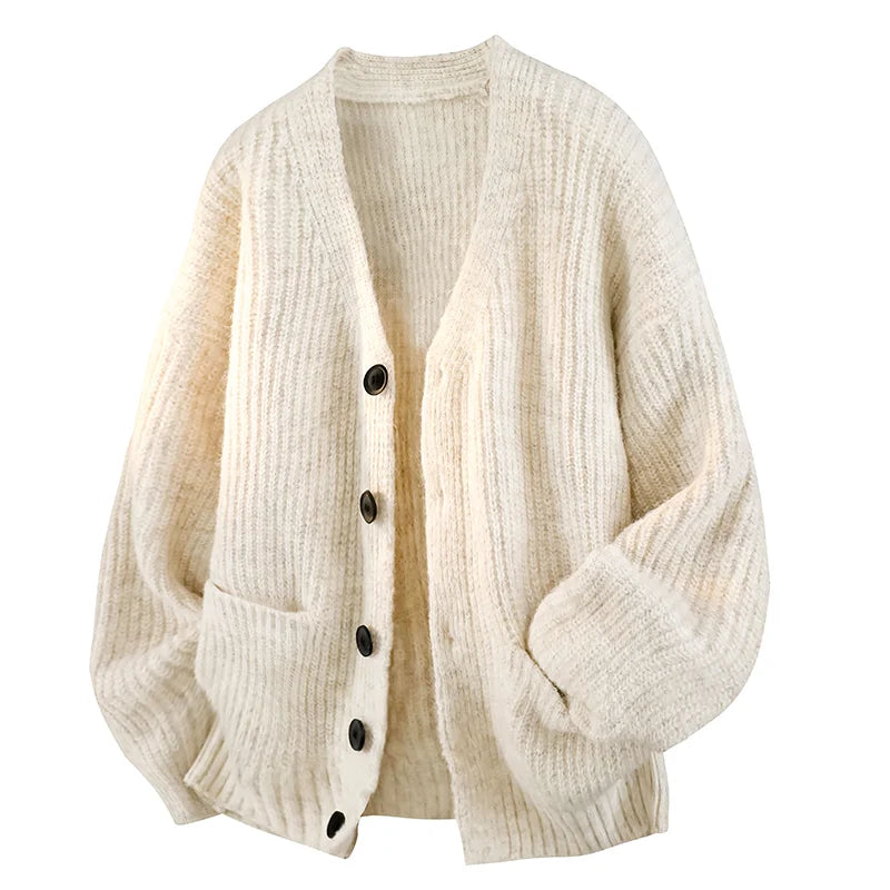 Galienne - Cardigan oversize con scollo a V e tocco morbido