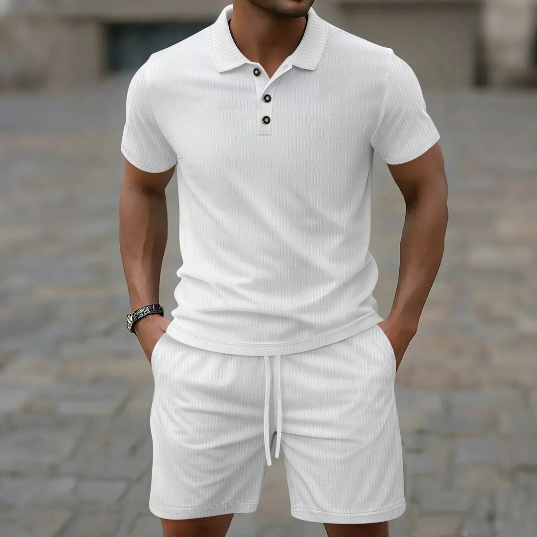 Pryce - Coordinato polo e shorts leggeri da uomo