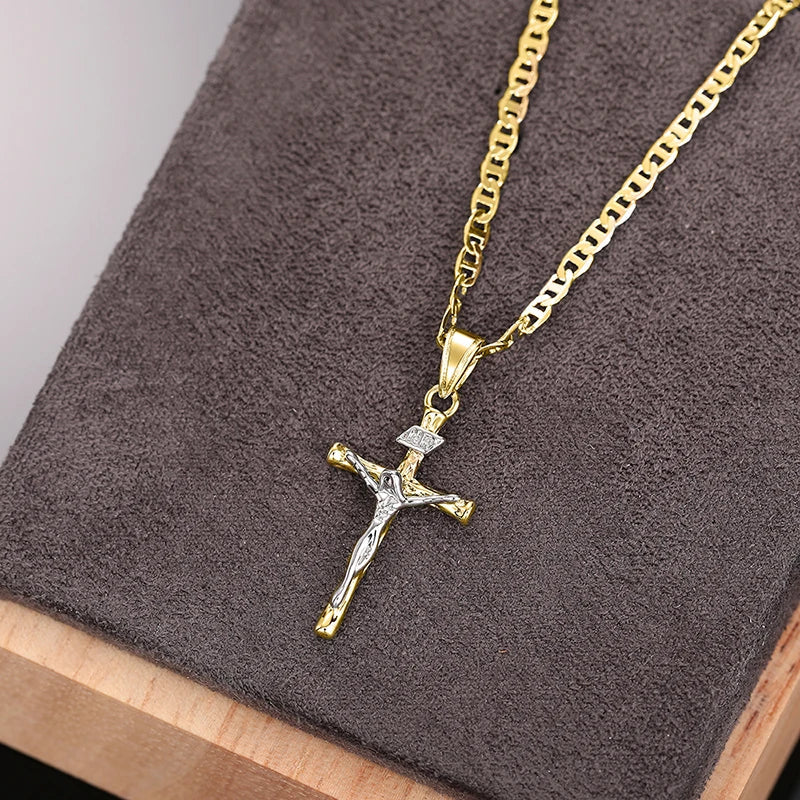 Bayford - Collana con ciondolo a croce scintillante