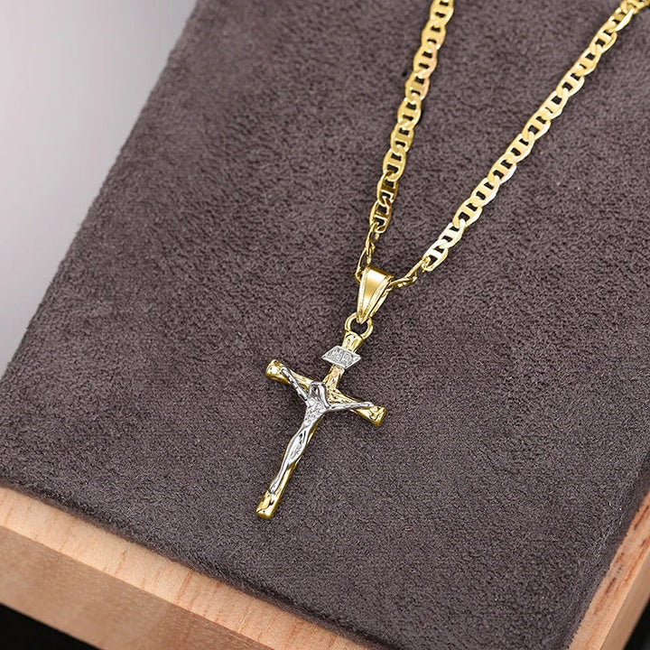 Bayford - Collana con ciondolo a croce scintillante