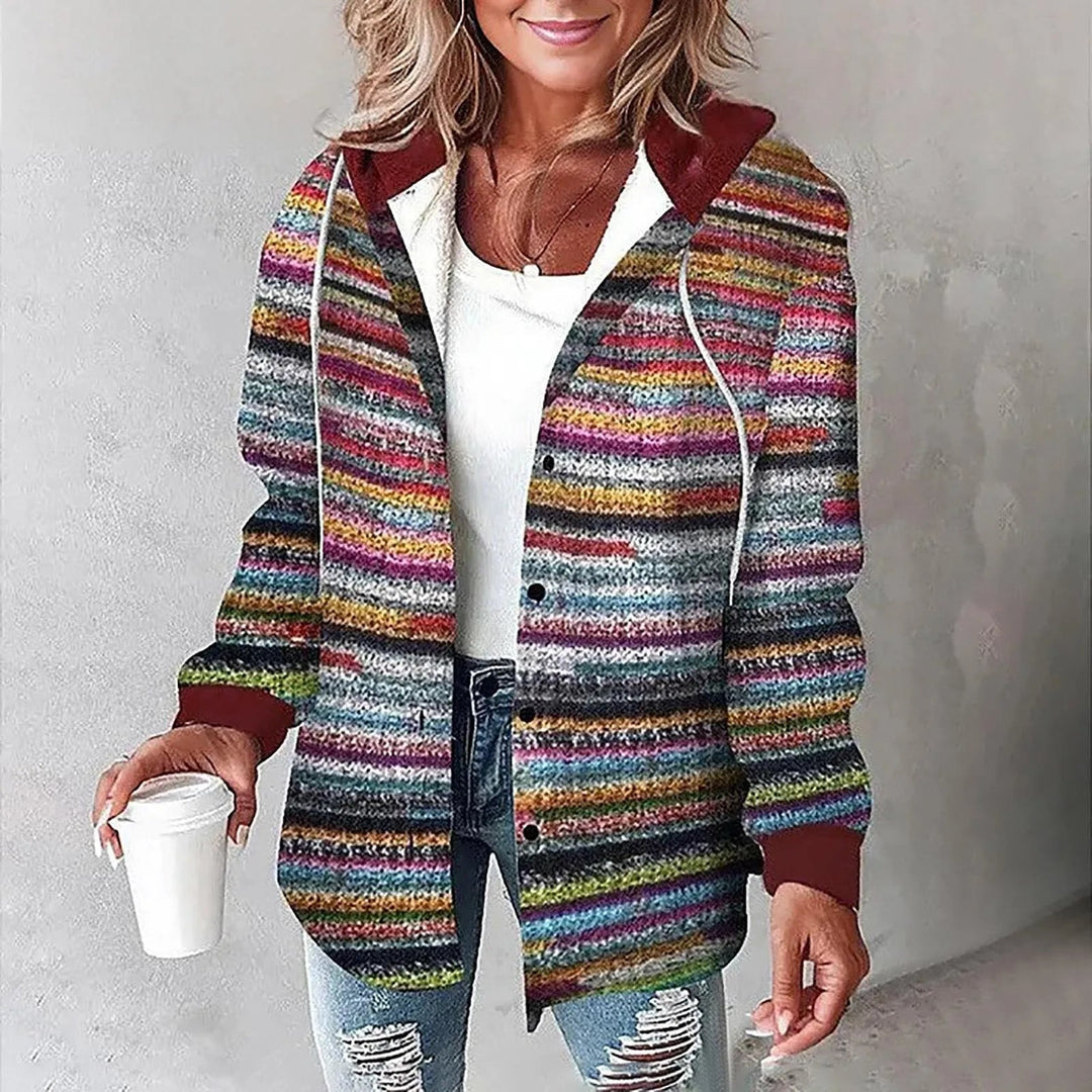 Marla - Sovracamicia a righe con cappuccio