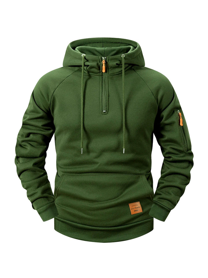 Quenford - Felpa con zip morbida al tatto