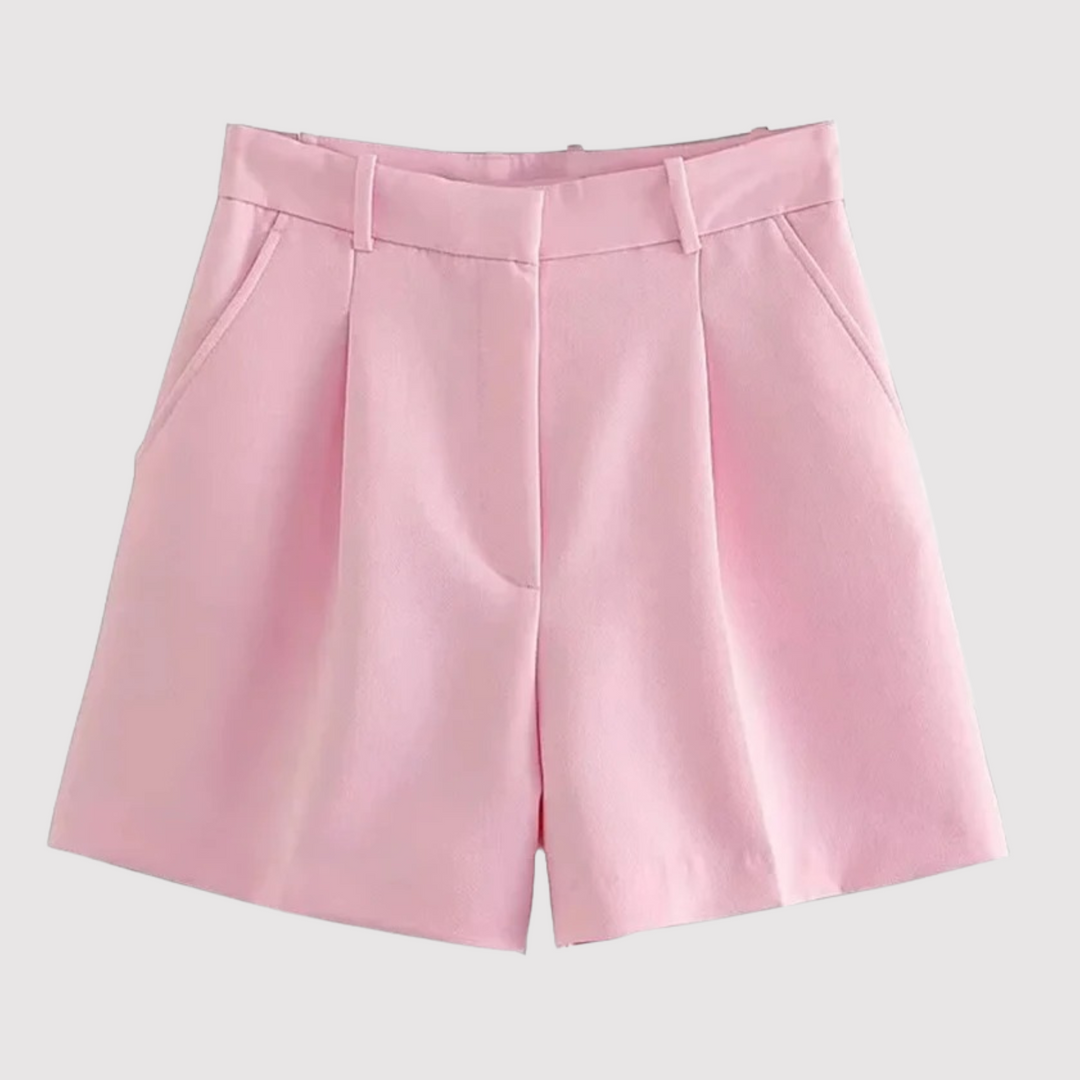 Mirelle - Shorts plissettati a vita alta su misura