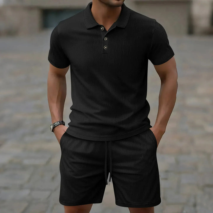 Pryce - Coordinato polo e shorts leggeri da uomo