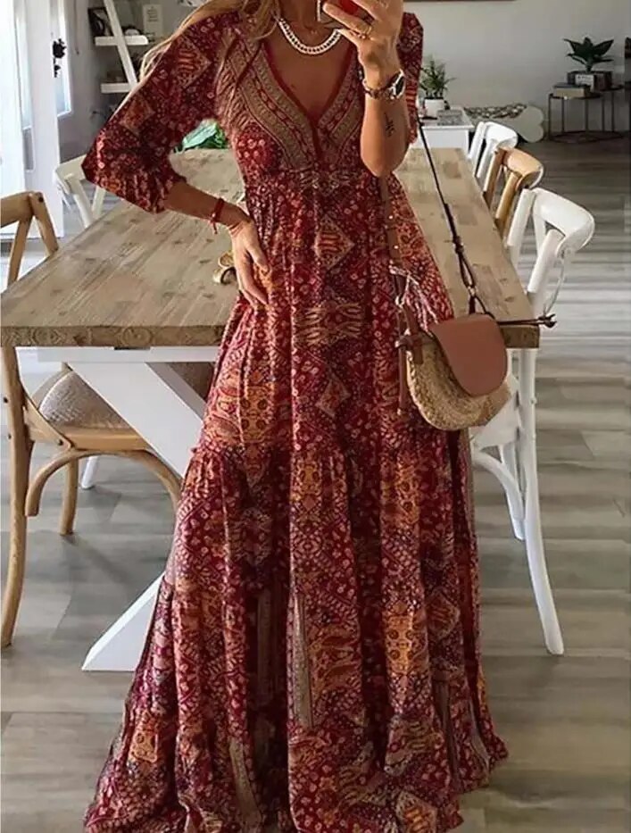 Ysavelle - Abito boho effetto soft-touch