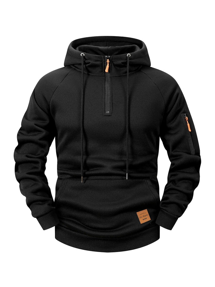 Quenford - Felpa con zip morbida al tatto