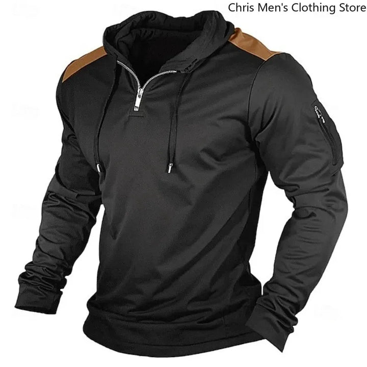 Carter - Felpa a mezza zip con spalle a contrasto