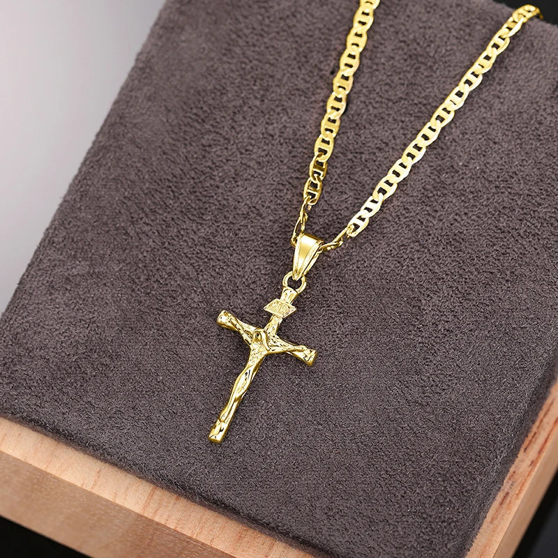 Bayford - Collana con ciondolo a croce scintillante