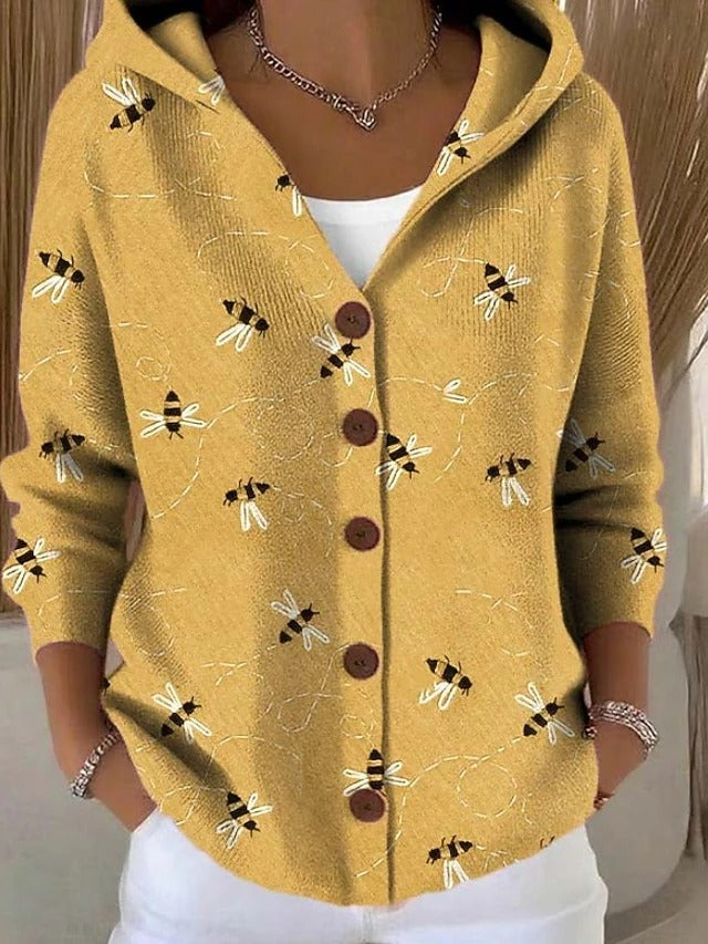 Thealyn - Giacca in maglia a blocchi di colore con cappuccio