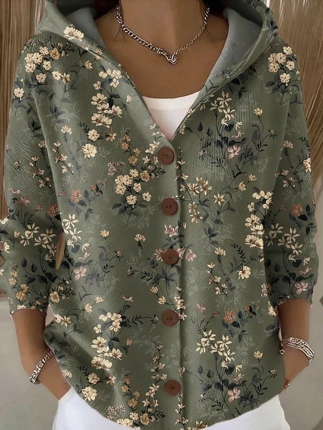 Thealyn - Giacca in maglia a blocchi di colore con cappuccio