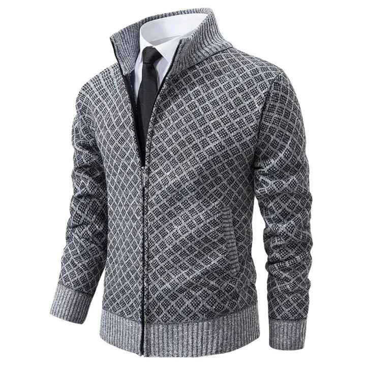 Aris - Cardigan a fantasia con zip frontale
