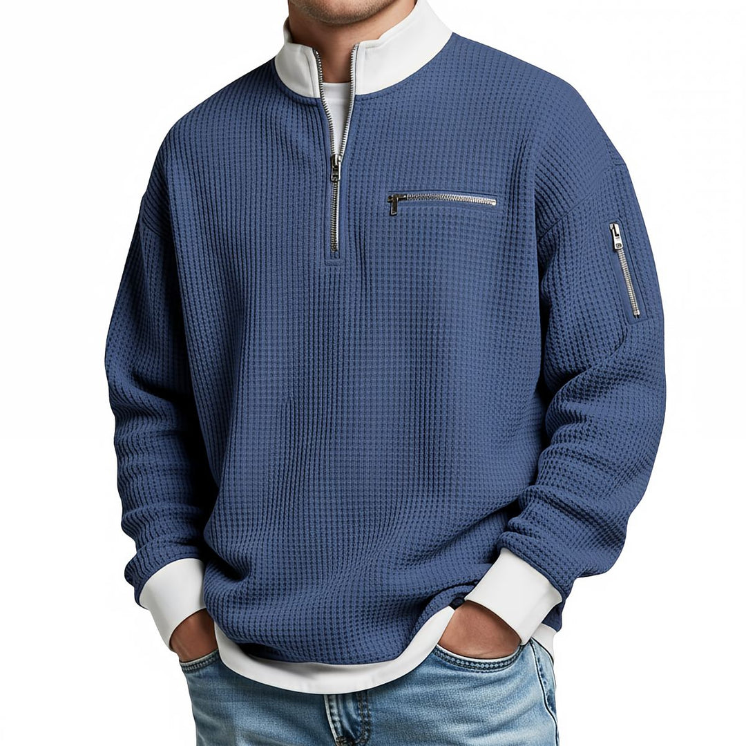 Brice - Maglione a righe con zip al collo