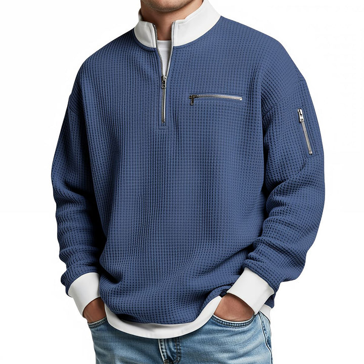 Brice - Maglione a righe con zip al collo