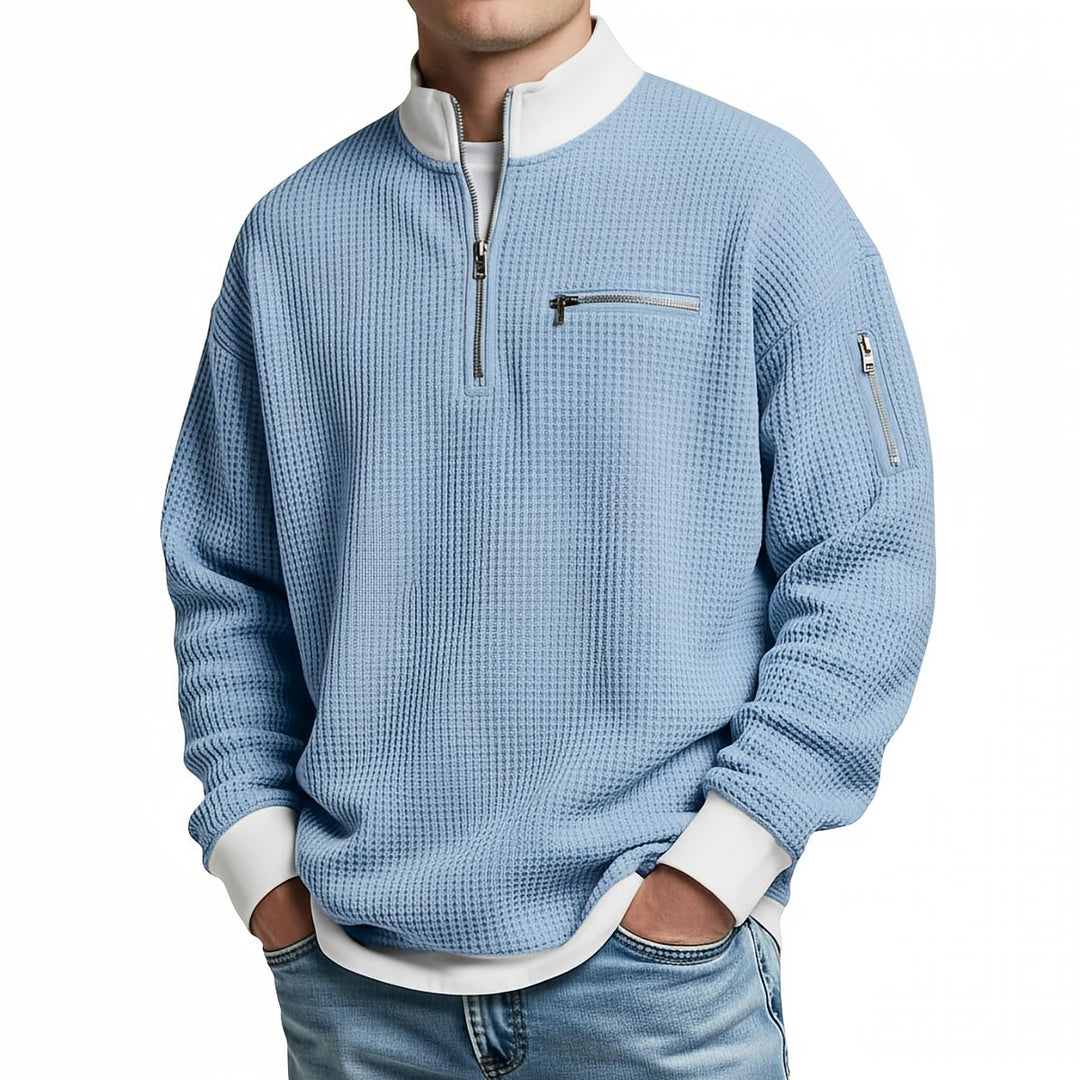 Brice - Maglione a righe con zip al collo