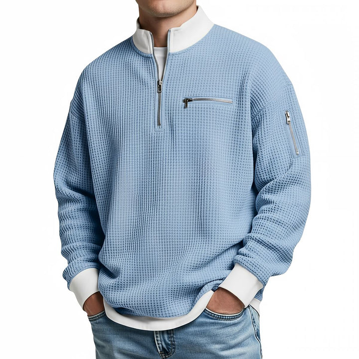 Brice - Maglione a righe con zip al collo