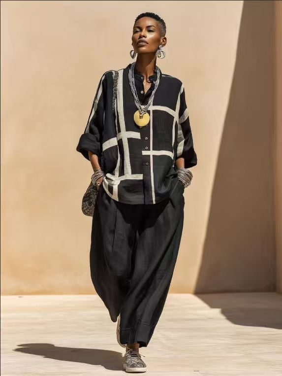 Helisanne - Coordinato a due pezzi casual con bottoni