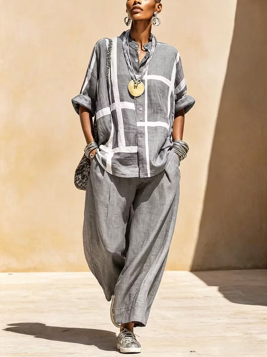 Helisanne - Coordinato a due pezzi casual con bottoni