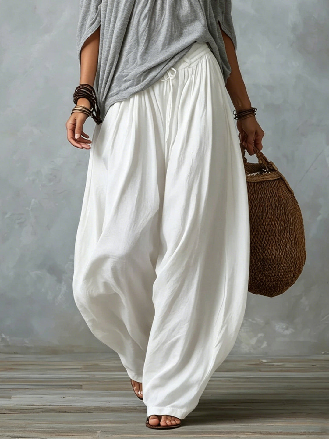 Beatha - Set coordinato fluido con scollo Bardot