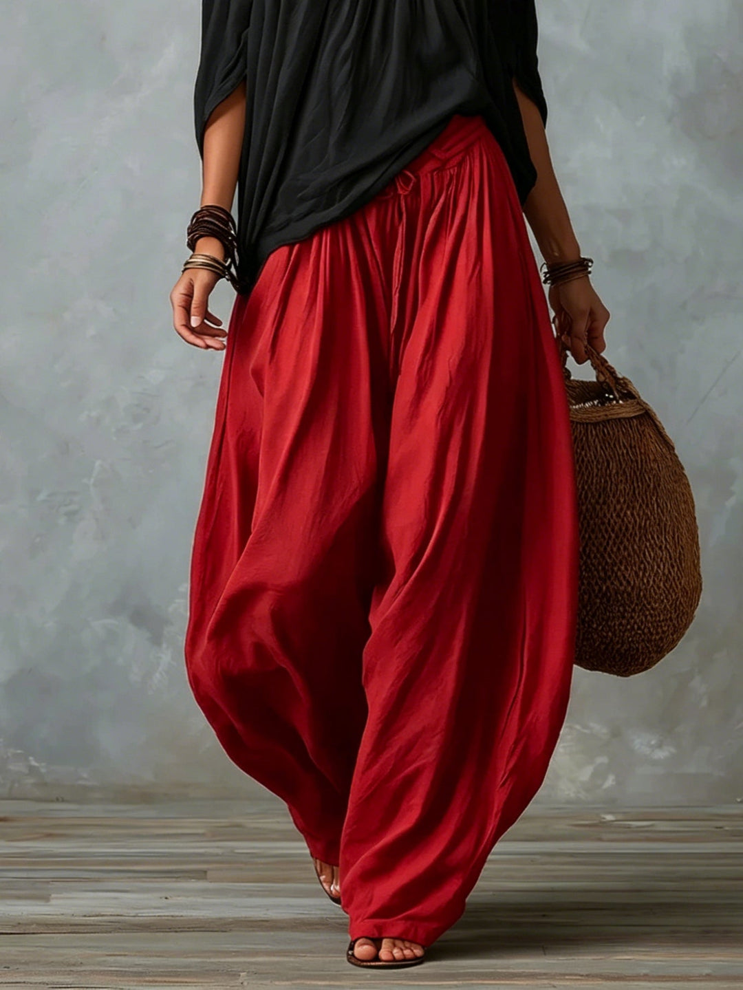 Beatha - Set coordinato fluido con scollo Bardot