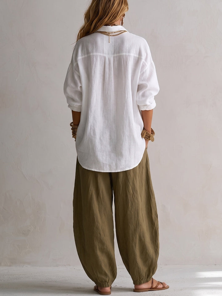 Coravelle - Coordinato camicia scultorea e pantaloni a palloncino