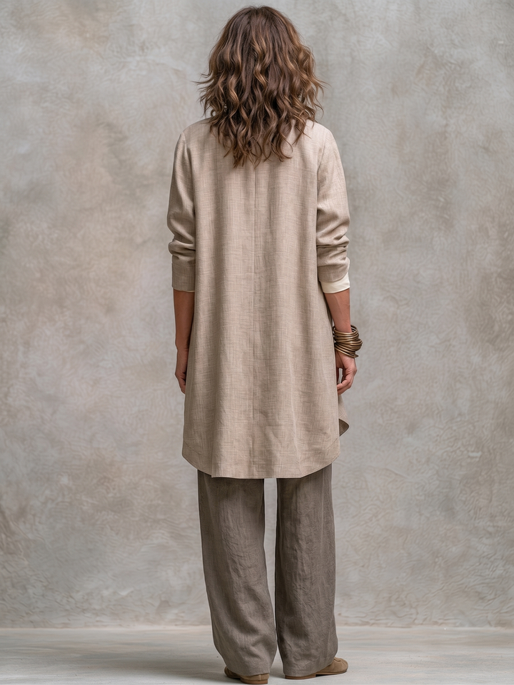 Isolenne - Coordinato tre pezzi premium con pantaloni palazzo