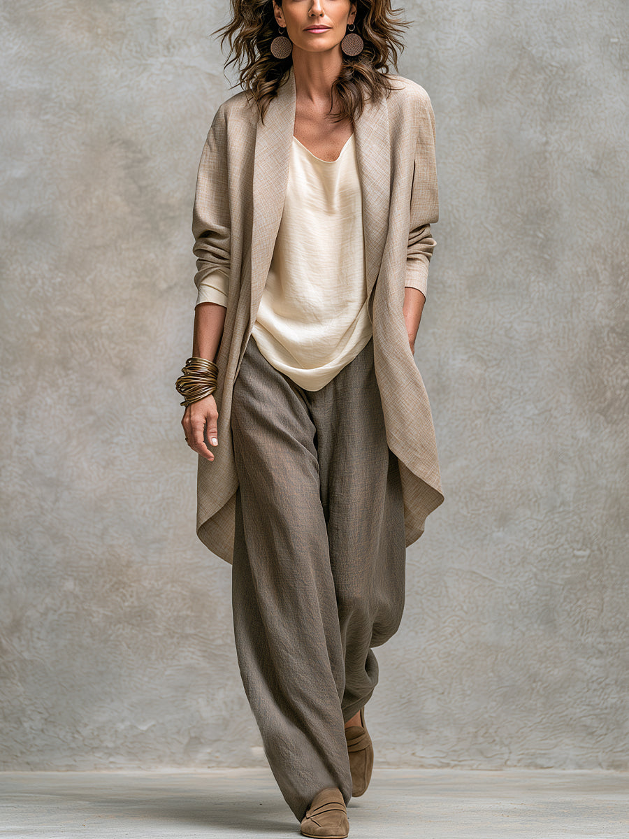 Isolenne - Coordinato tre pezzi premium con pantaloni palazzo