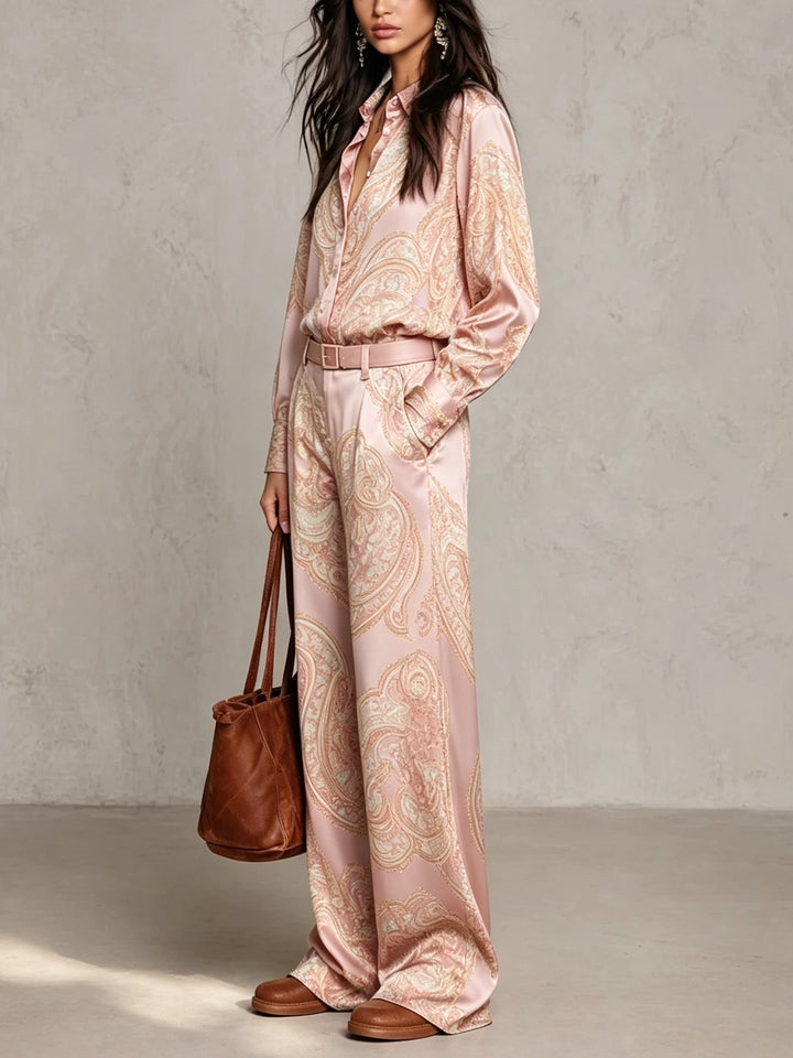 Lorelei - Coordinato due pezzi in seta con stampa paisley