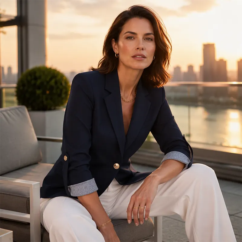 Neravelle - Blazer sartoriale con maniche arrotolate