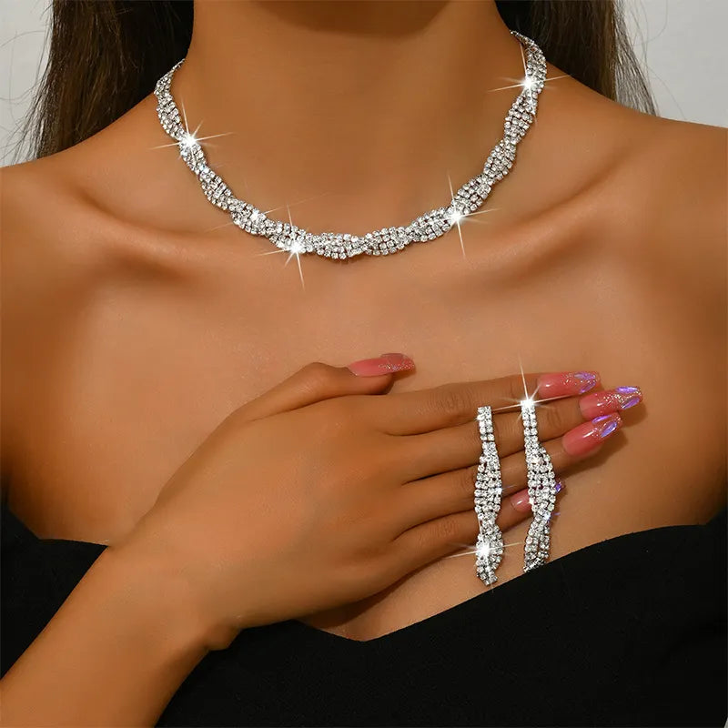 Alessara - Parure con intreccio di cristalli