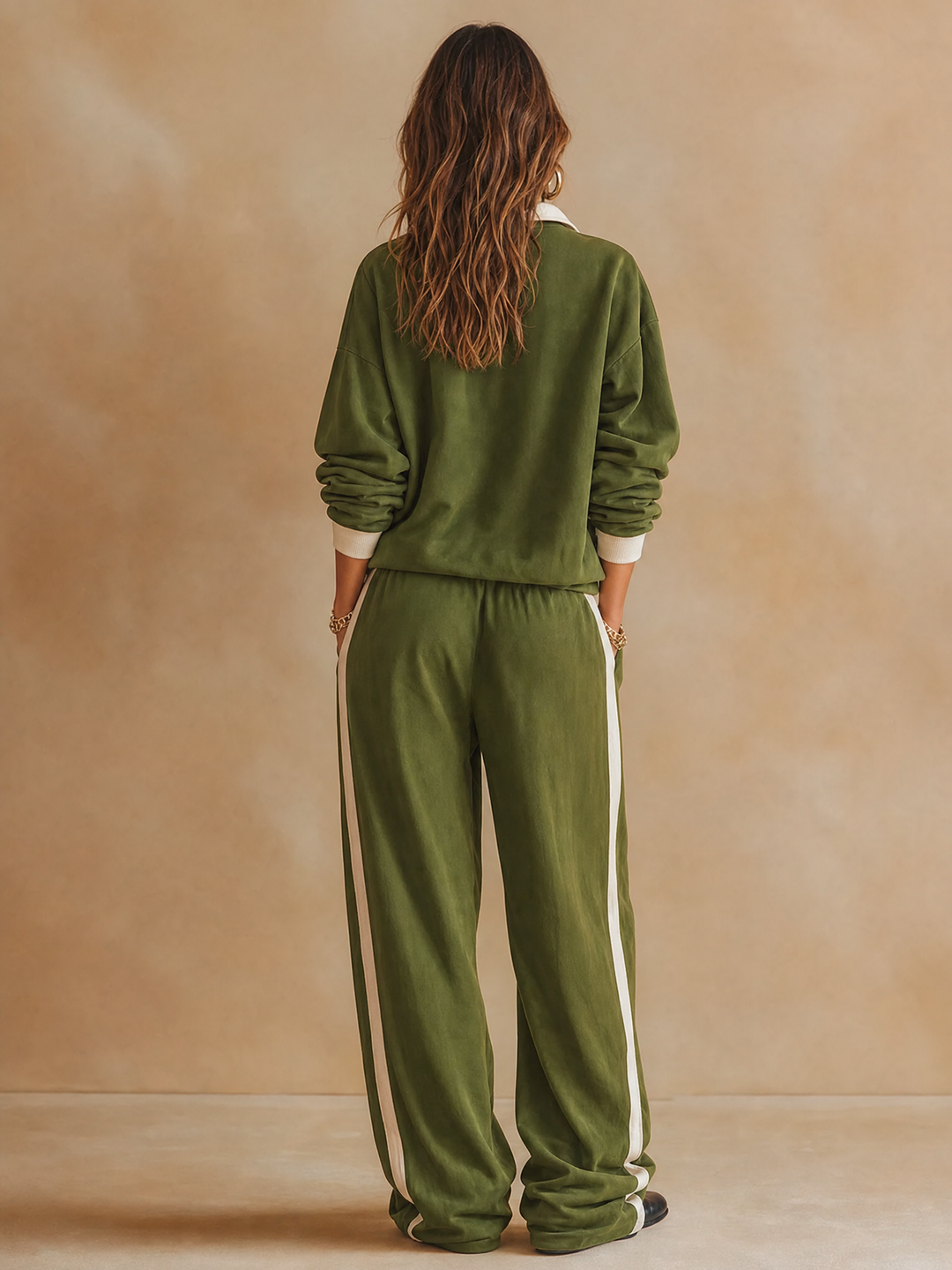 Ruby - Set coordinato con pantaloni palazzo e polo a vestibilità rilassata