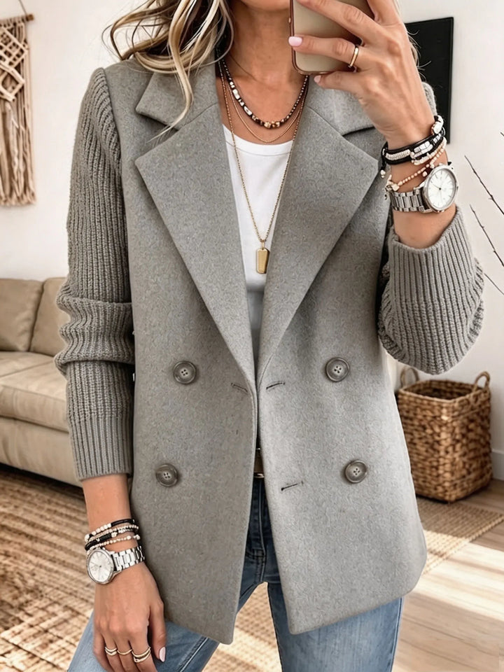 Adalene - Blazer doppio petto con maniche in maglia
