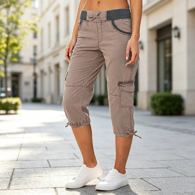 Astrelia - Pantaloni cargo capri stile utility