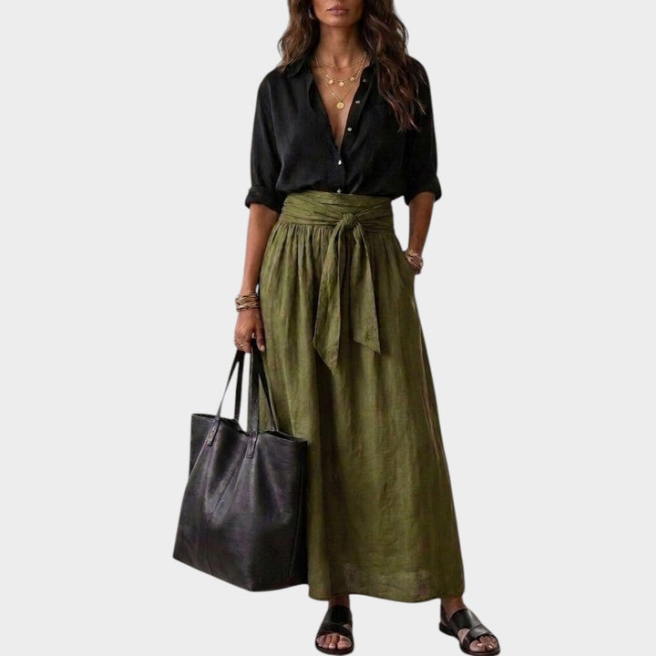 Salome - Completo coordinato con blusa dal fit rilassato e gonna midi
