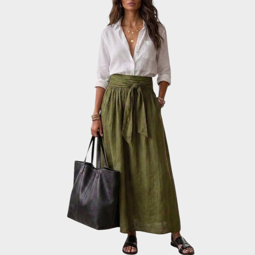 Salome - Completo coordinato con blusa dal fit rilassato e gonna midi