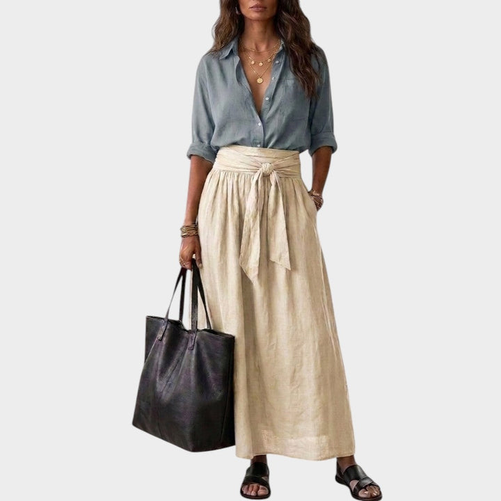 Salome - Completo coordinato con blusa dal fit rilassato e gonna midi