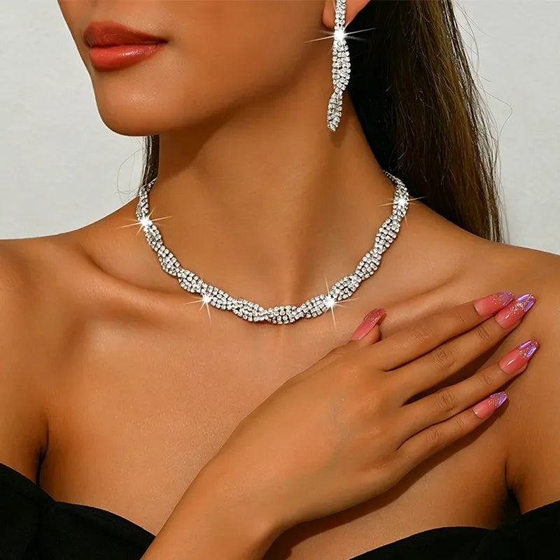 Alessara - Parure con intreccio di cristalli