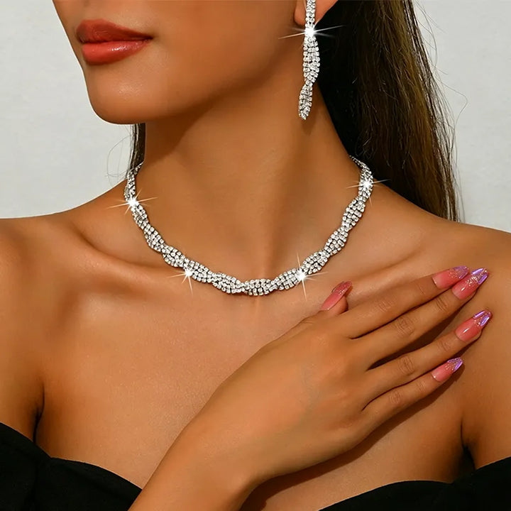 Alessara - Parure con intreccio di cristalli