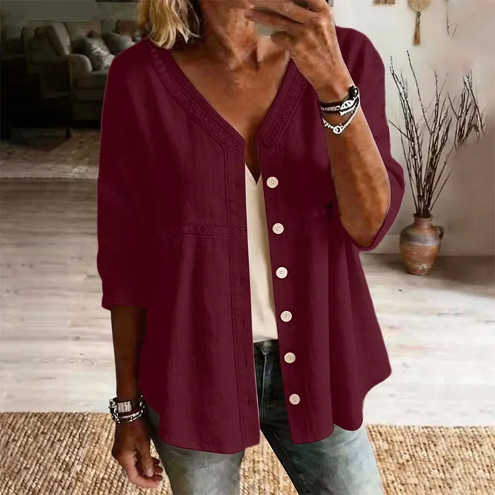 Ardena - Blusa ricamata con bottoni