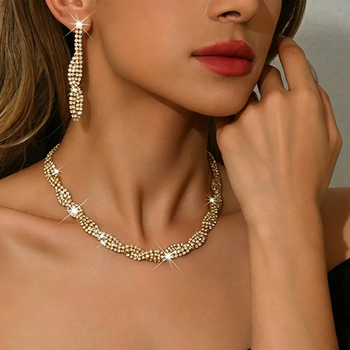 Alessara - Parure con intreccio di cristalli