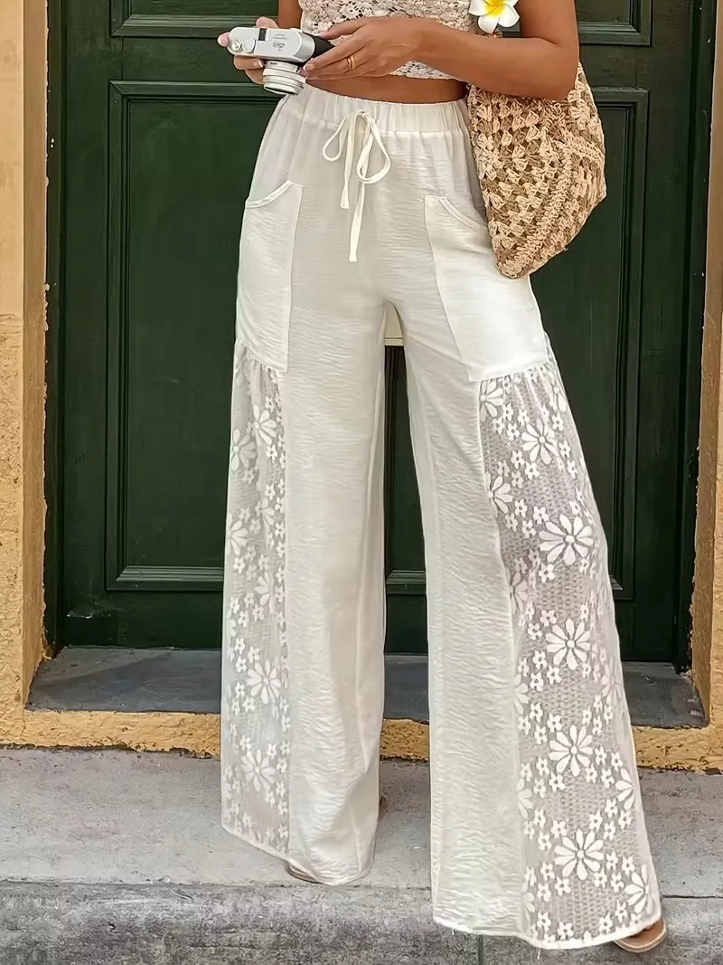 Carlotta - Pantaloni leggeri in pizzo