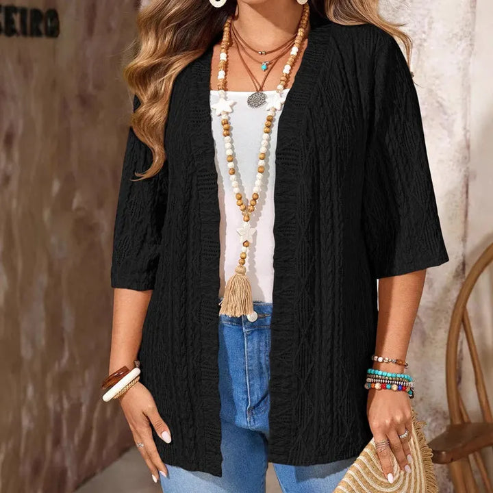 Delienne - Cardigan in maglia pointelle dalla mano morbida
