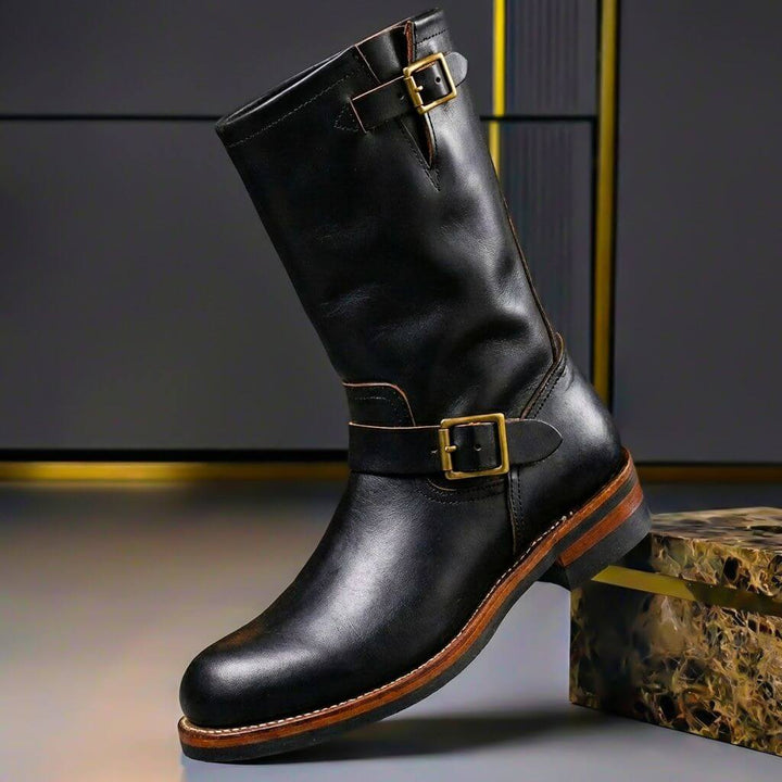 Gideon - Stivali vintage in pelle con fibbia