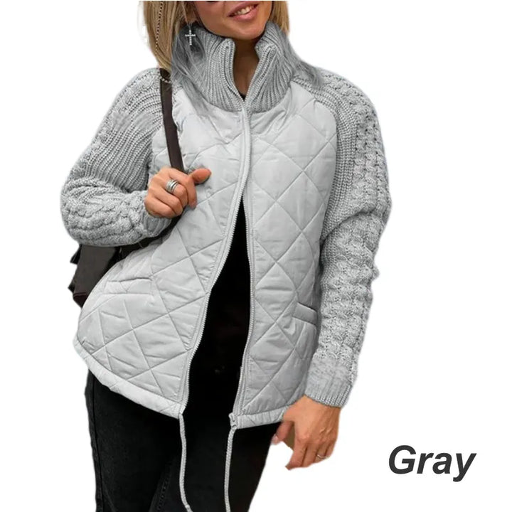 Corisanna - Giacca in maglia calda con zip frontale