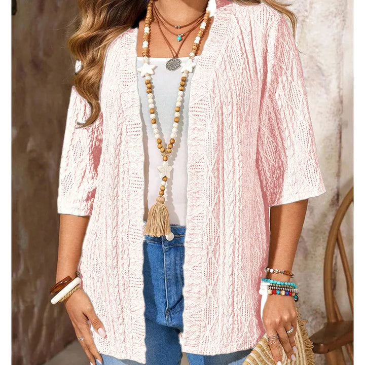 Delienne - Cardigan in maglia pointelle dalla mano morbida